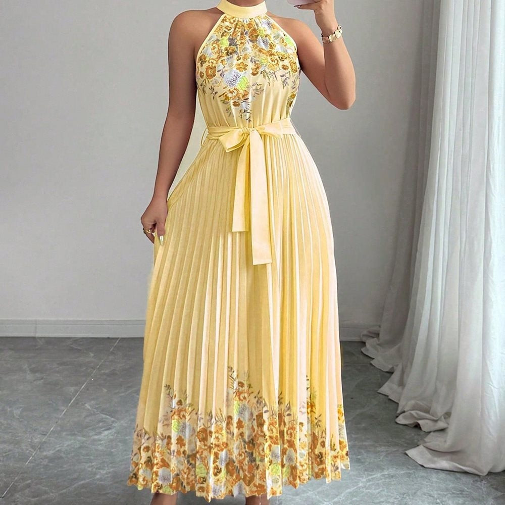Floral Print Chiffon Maxi Dress