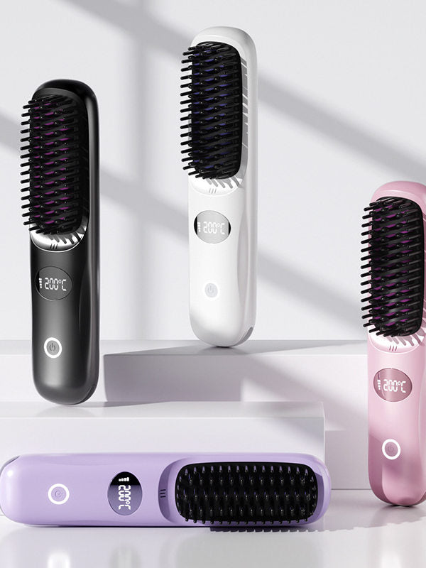 Wireless Hair Straightening Comb with Negative Ion