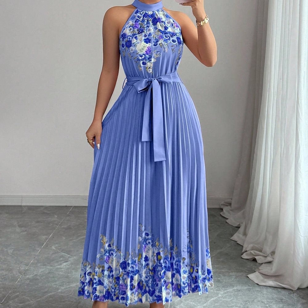 Floral Print Chiffon Maxi Dress