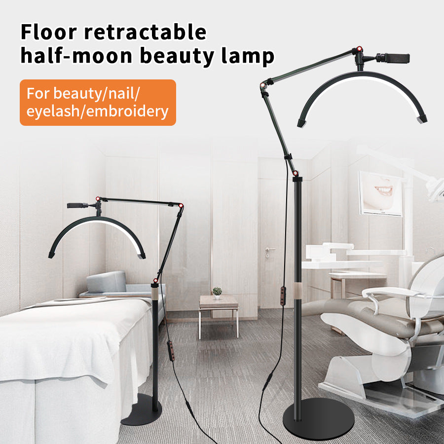 Adjustable U-Shape LED Beauty Floor Lamp