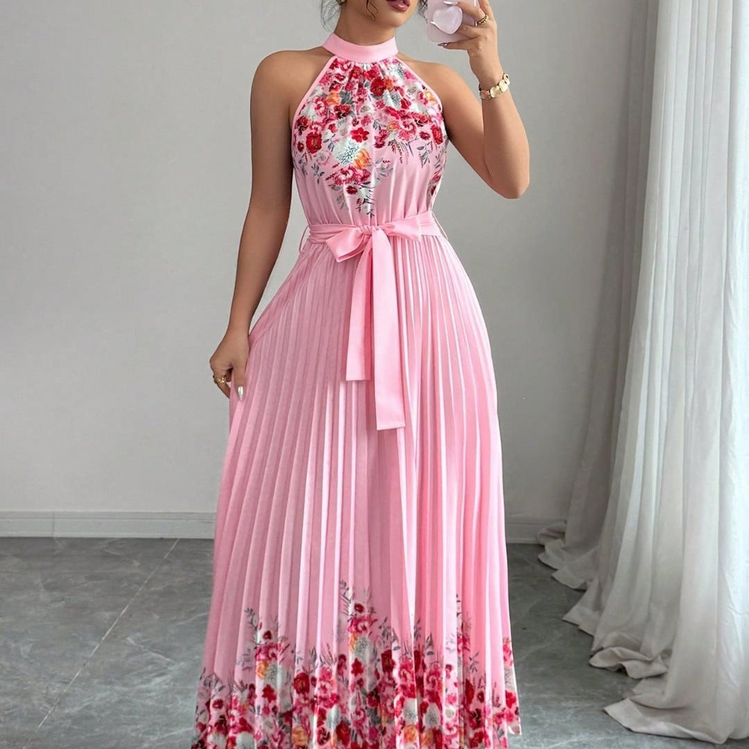 Floral Print Chiffon Maxi Dress
